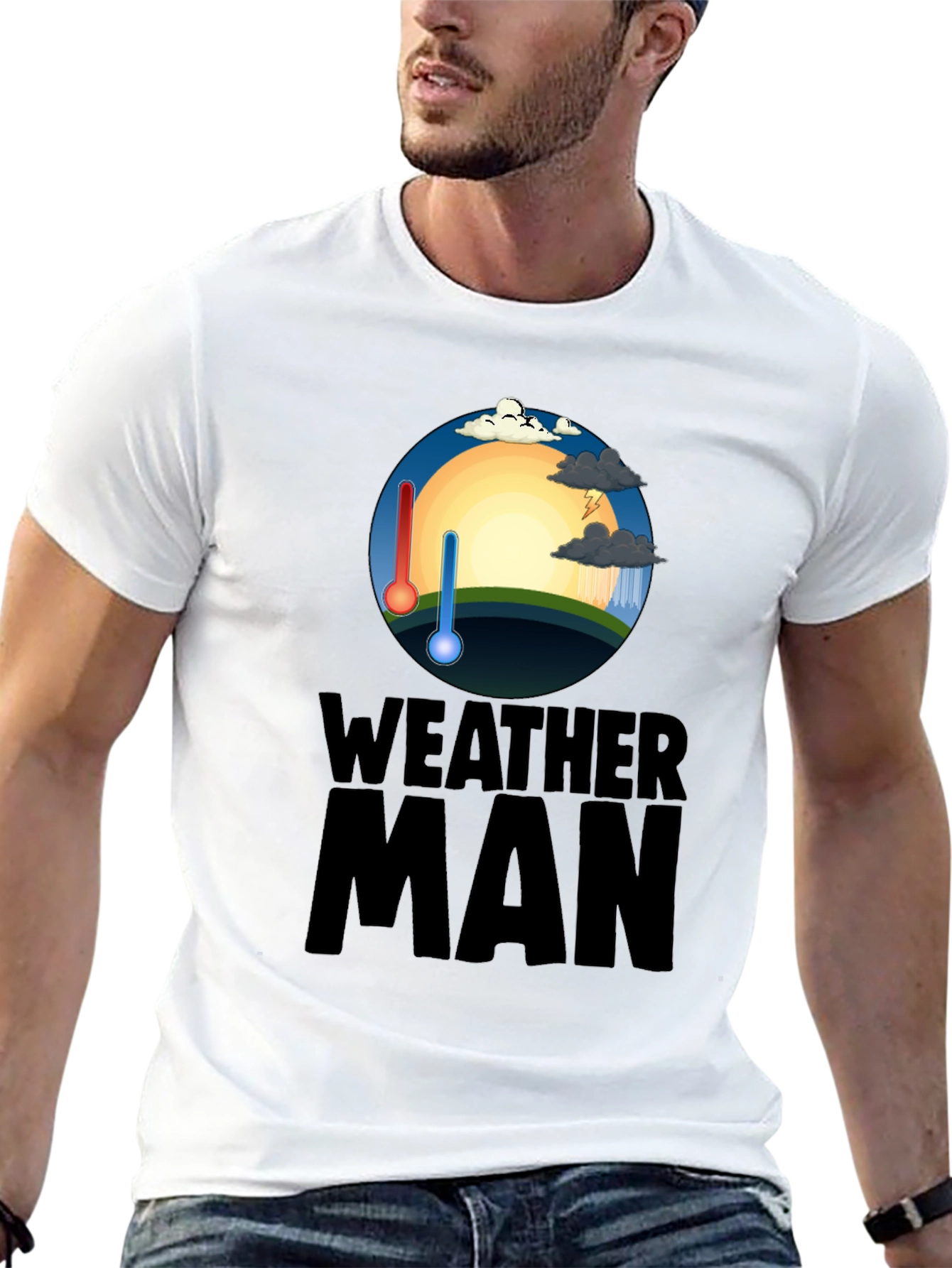 Weather Man Graphic T-Shirt - Trendy Weather Enthusiast Tee