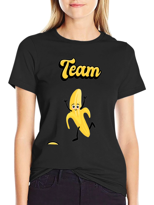 Team Banana Black Graphic Tee - Fun Novelty T-Shirt