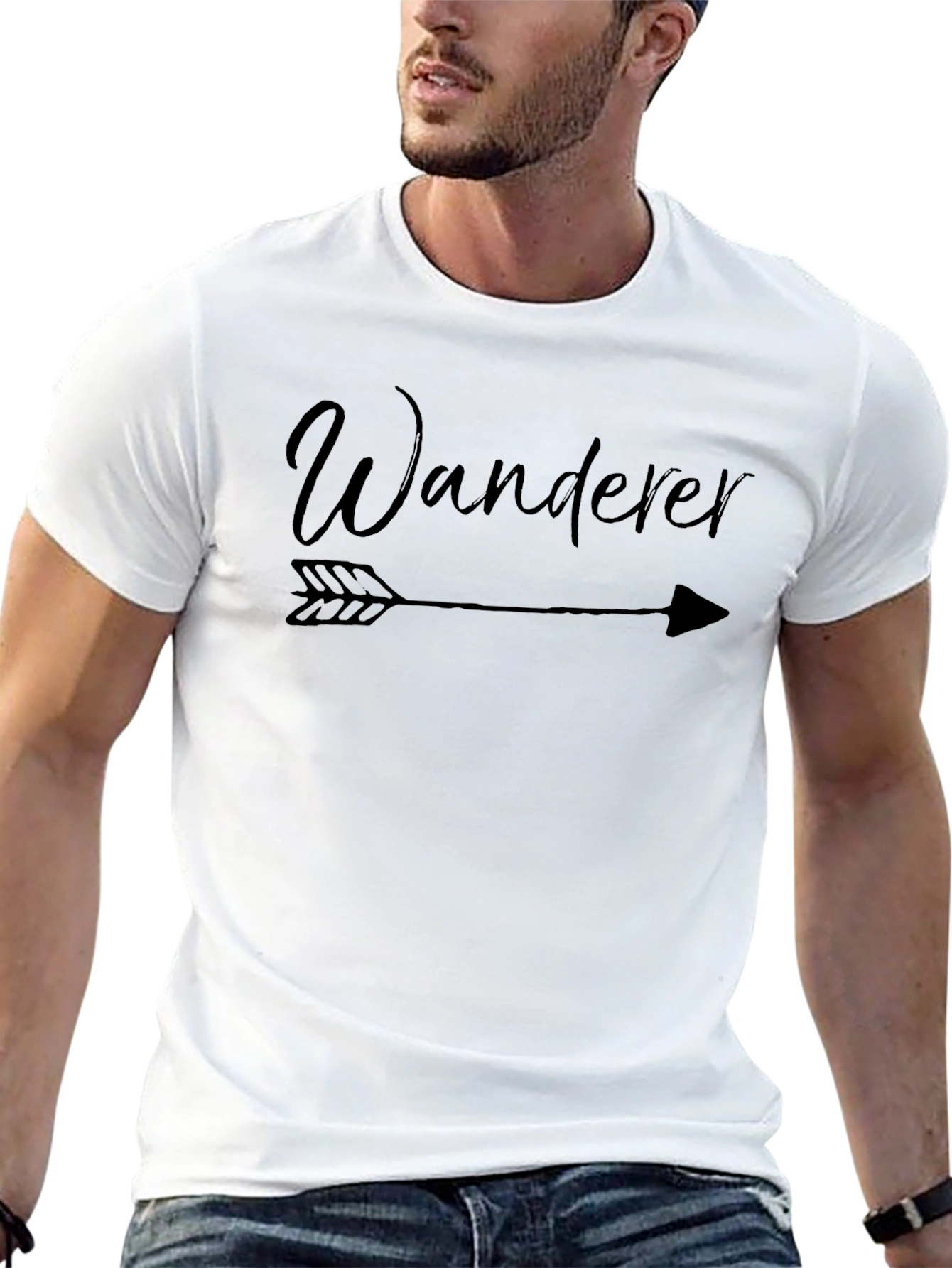 Wanderer Arrow Graphic Tee - Black Casual T-Shirt