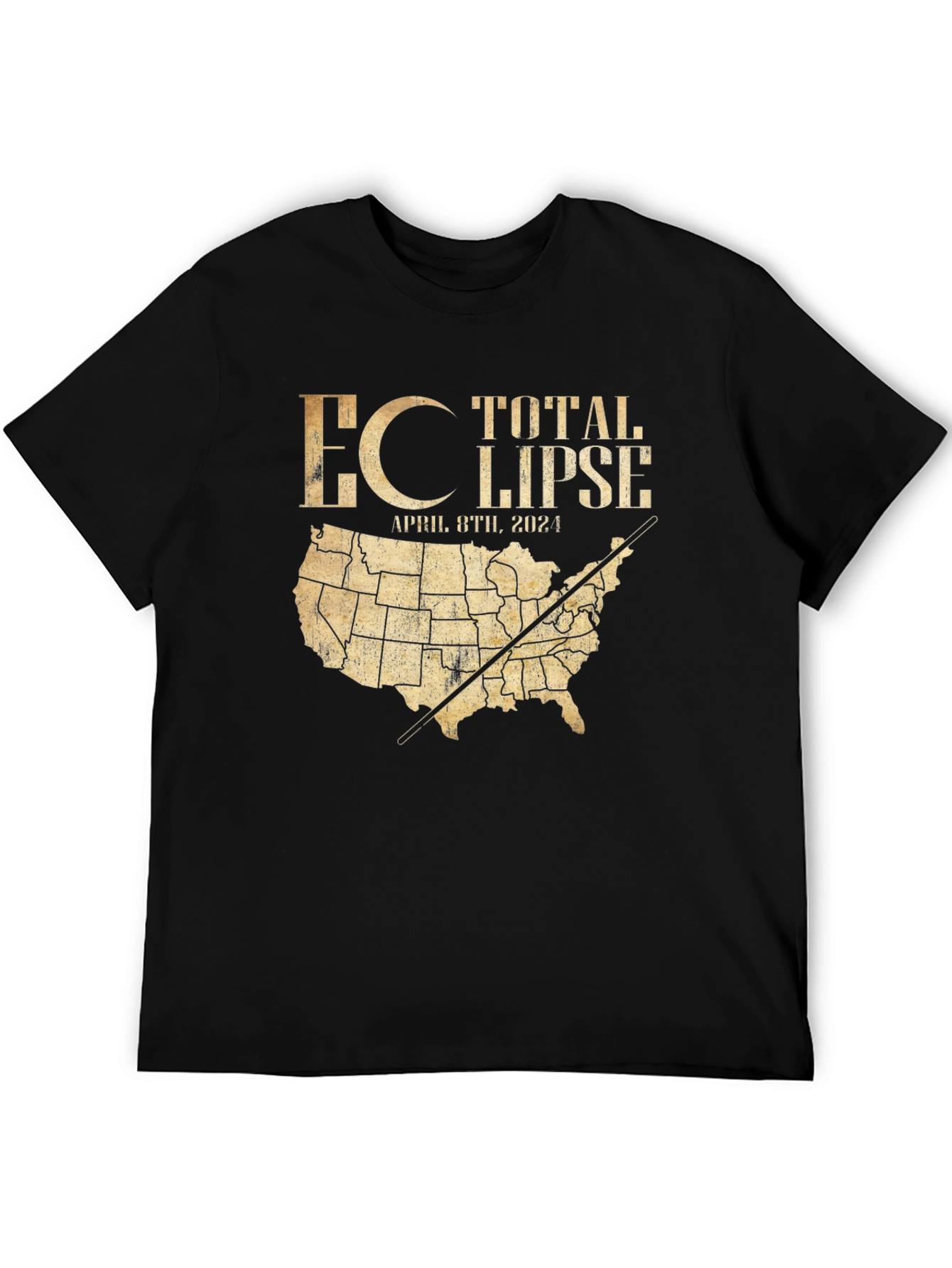 Total Eclipse April 8th 2024 USA Map T-Shirt