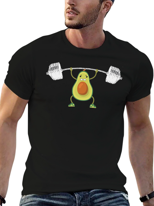 Avocado Lifting Weights Graphic Tee - Black