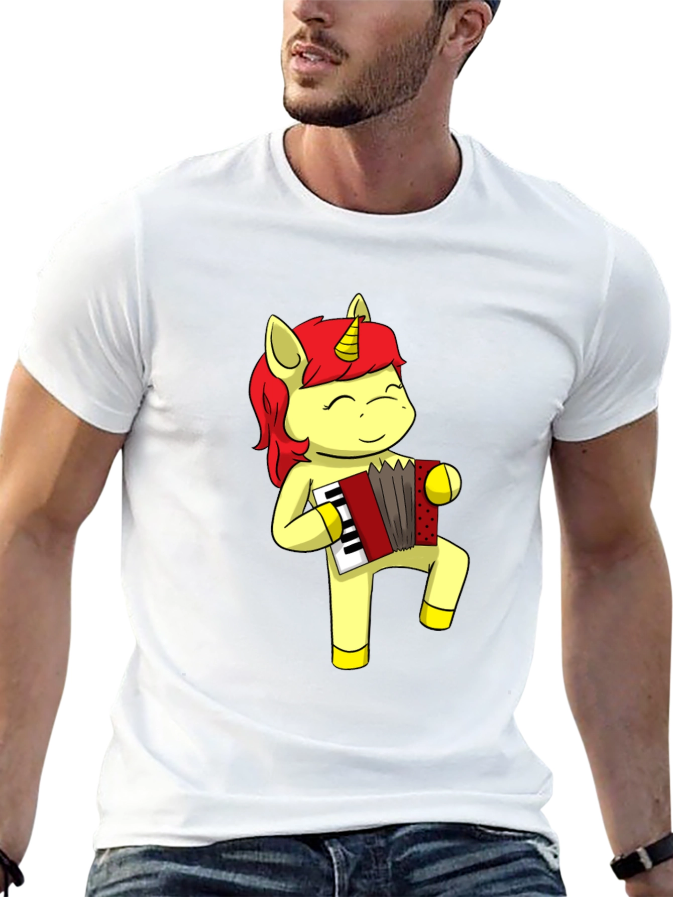 Unicorn Accordion Musician Graphic Tee
