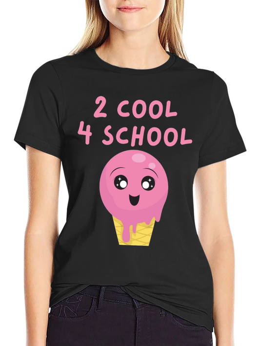 2 Cool 4 School Ice Cream Cone Graphic Tee - Black