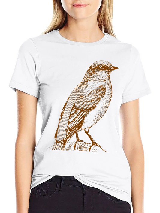 Bird Graphic Print Black T-Shirt