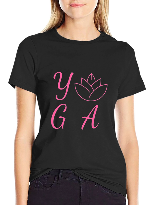Yoga Graphic Print T-Shirt - Black