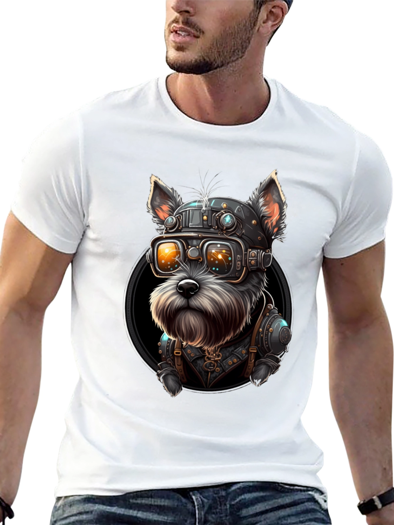 Steampunk Dog Graphic T-Shirt