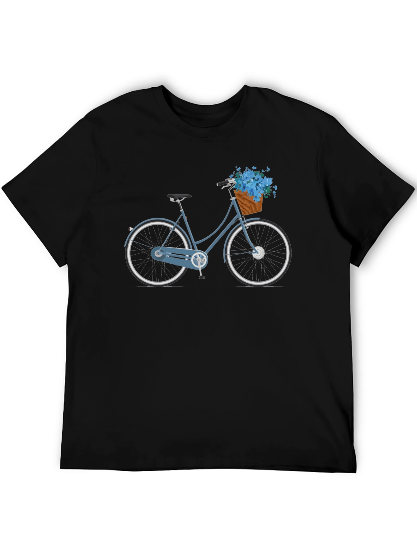 Stylish Bicycle Graphic Tee - Black Cotton