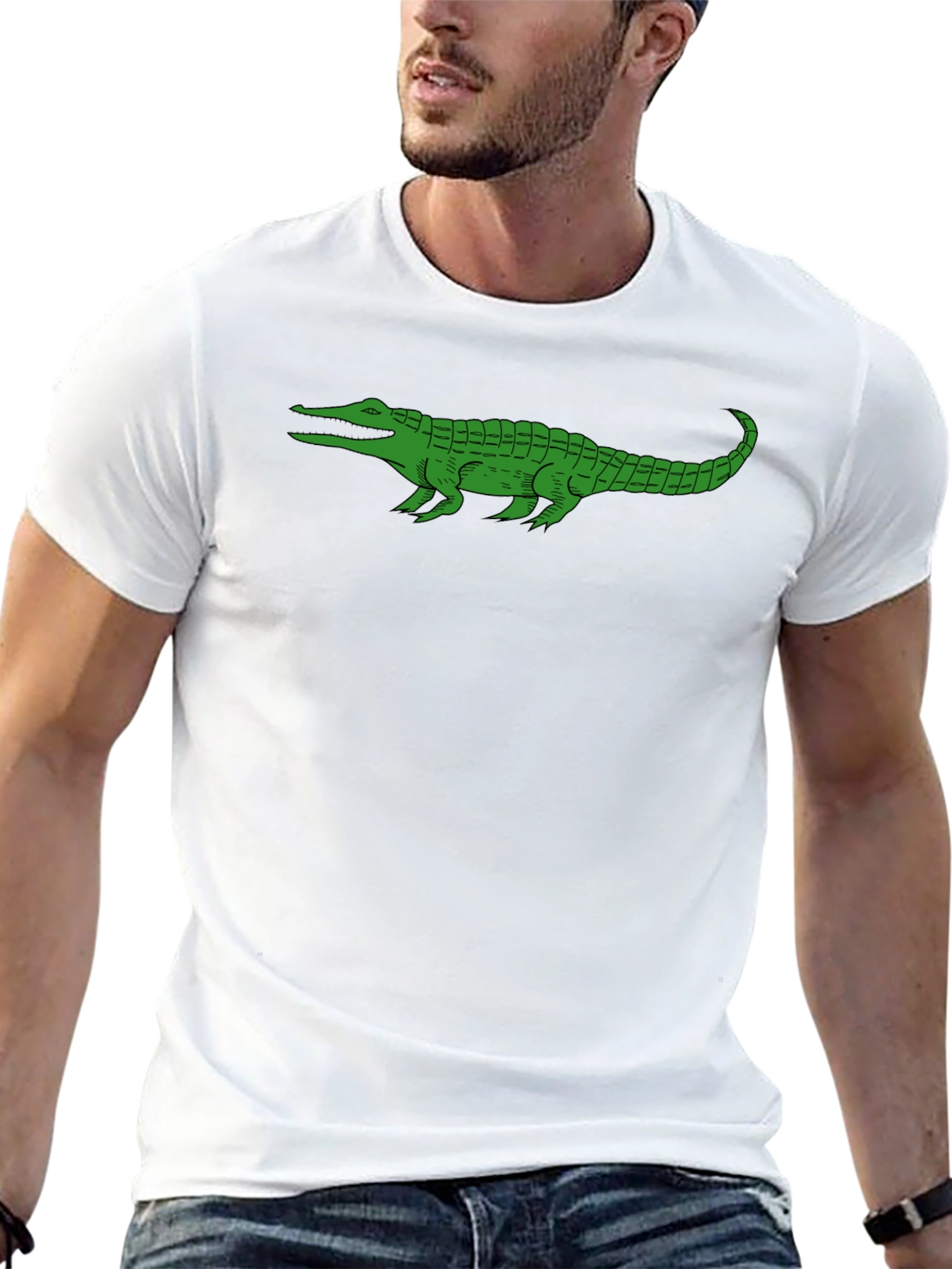 Alligator Graphic Tee - Black Cotton T-Shirt