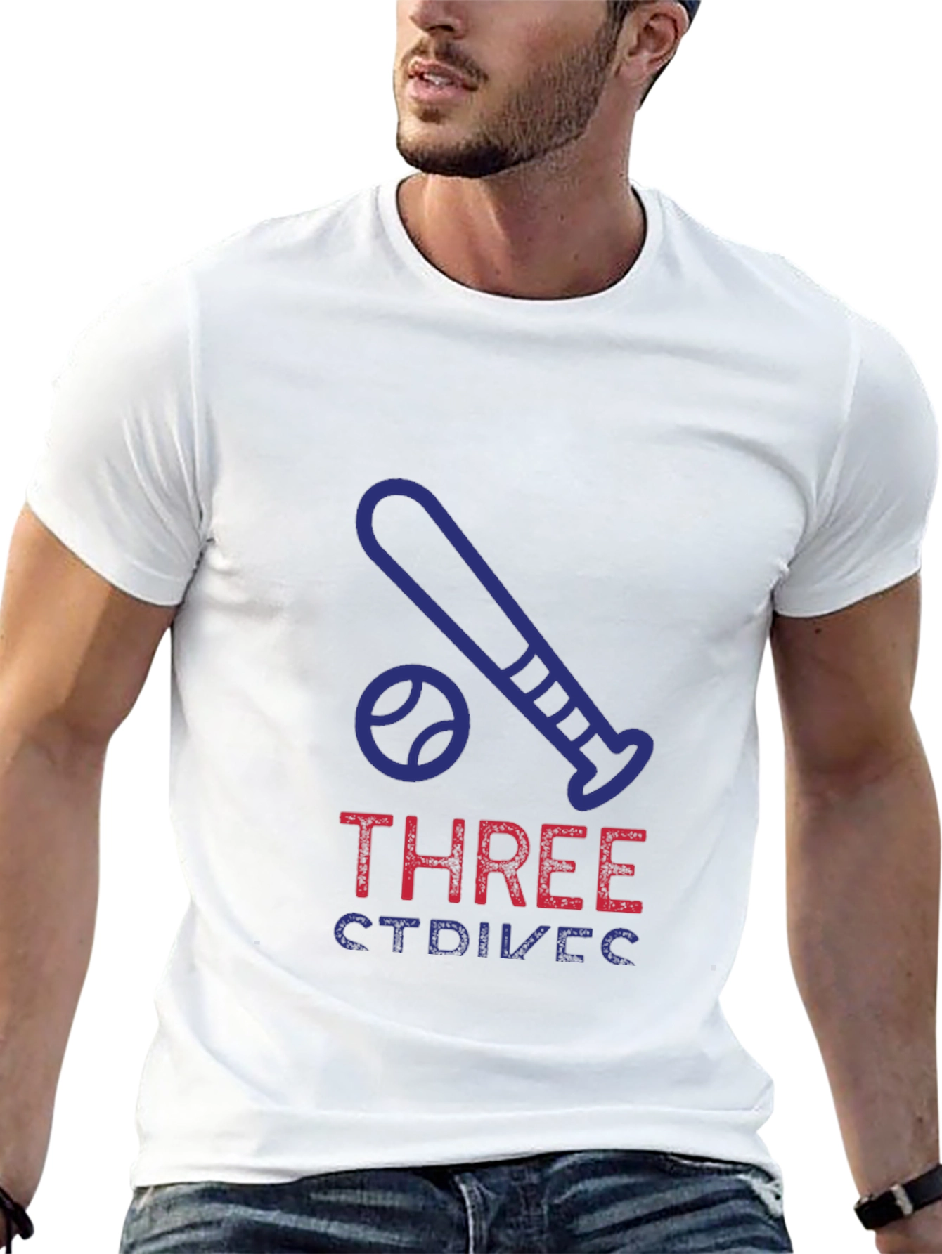 Three Strikes Baseball T-Shirt - Soft Cotton Graphic Tee