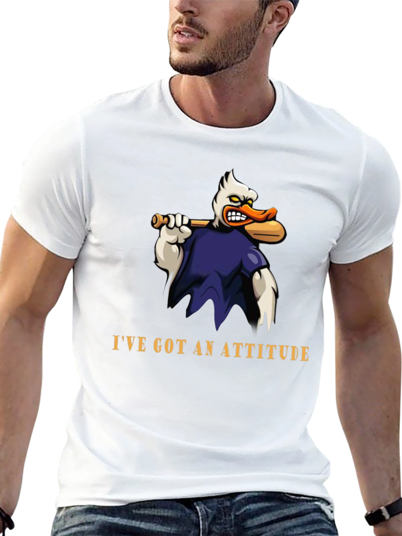 Attitude Duck T-Shirt - Funny Cartoon Graphic Tee