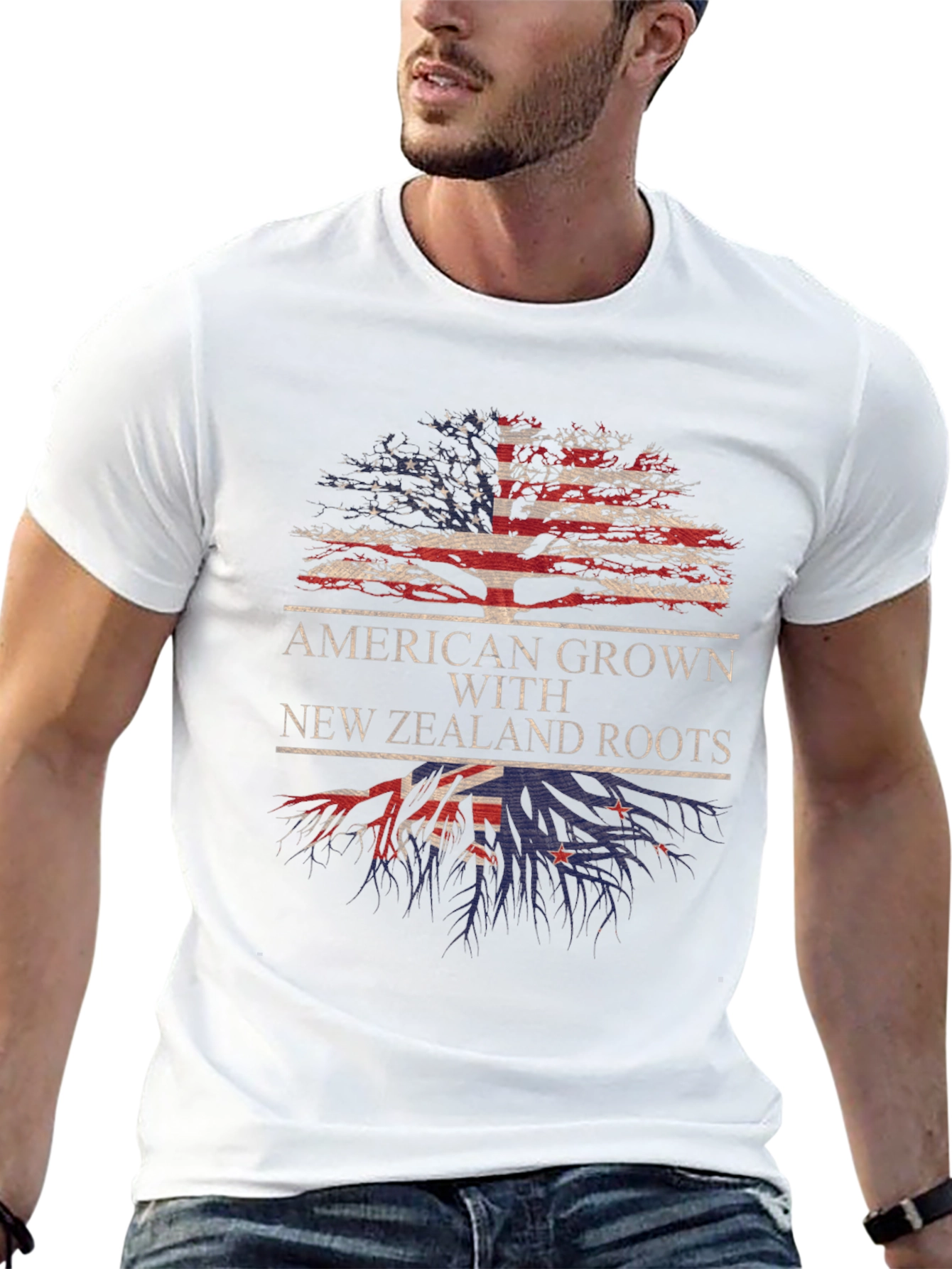 American Grown New Zealand Roots Tree T-Shirt
