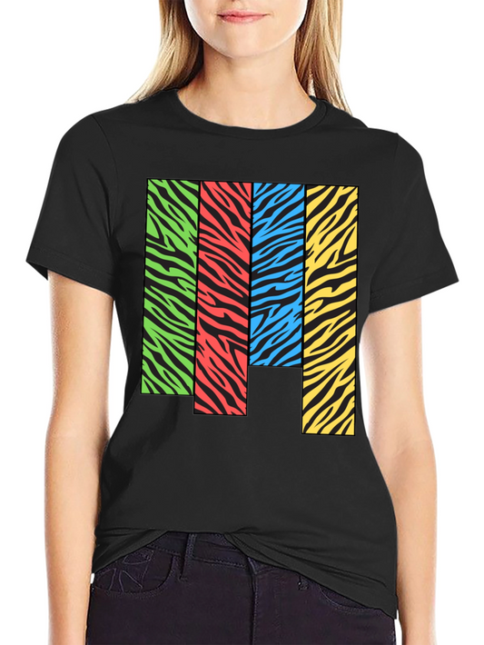 Zebra Stripe Color Block Graphic Tee