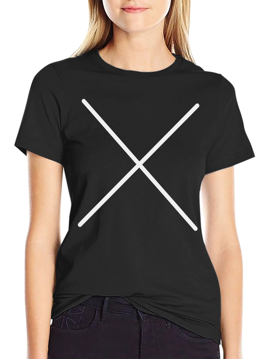 Black T-Shirt with White Cross Graphic