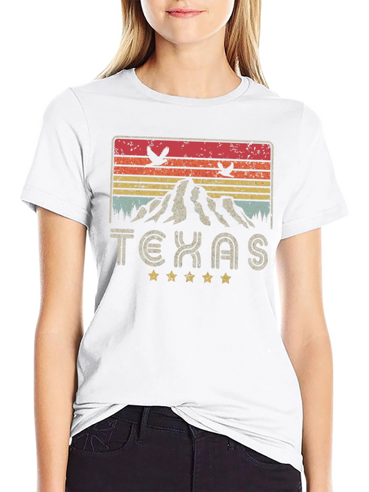Texas Mountain Graphic Tee - Retro Style