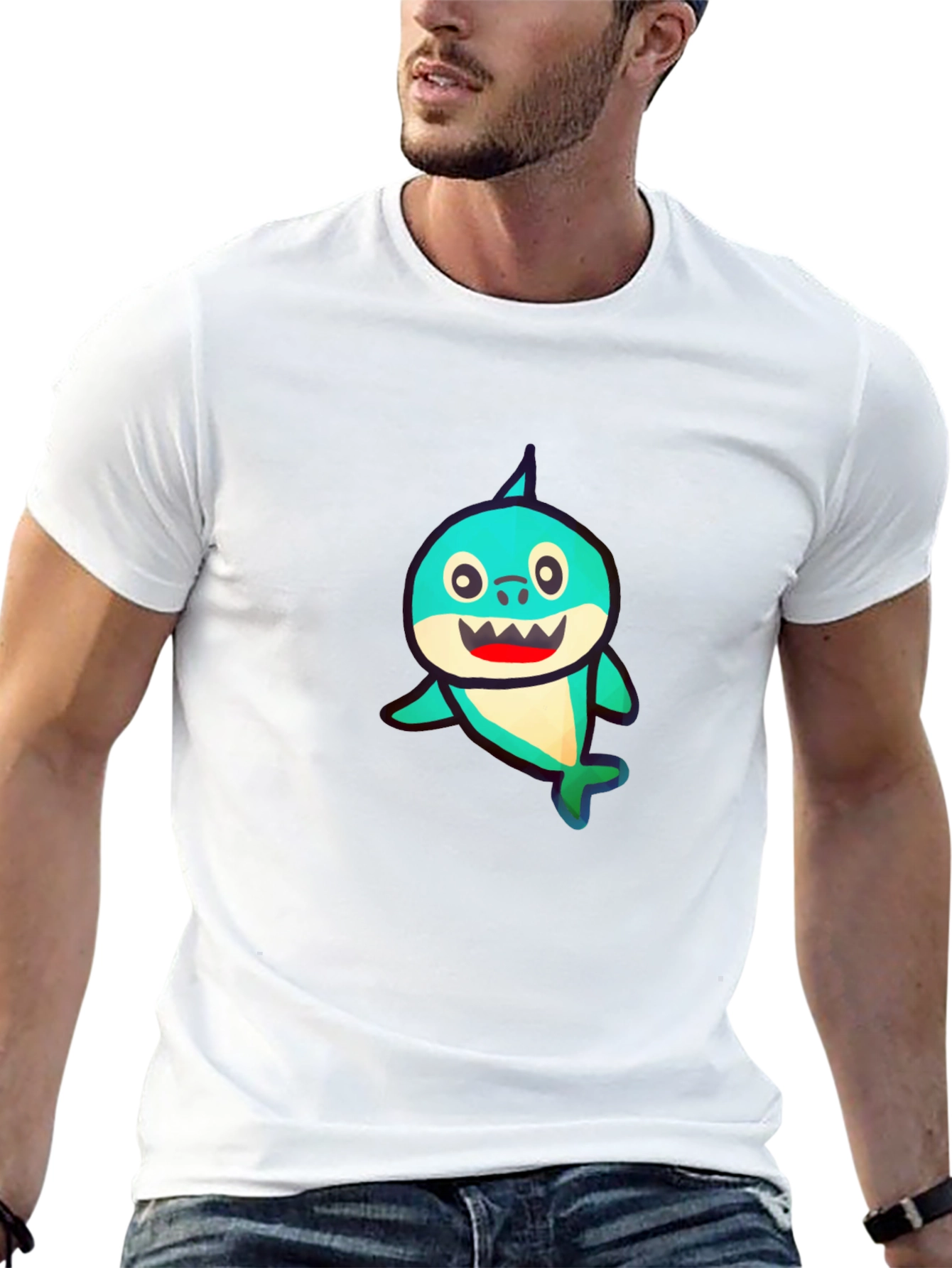 Baby Shark Graphic Print Black T-Shirt