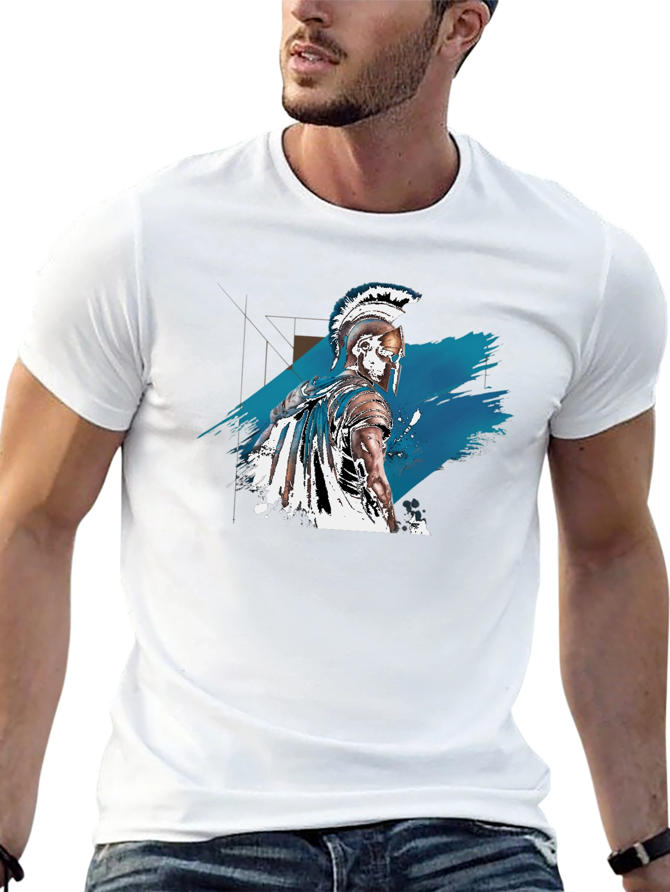 Spartan Warrior Graphic Tee - Black