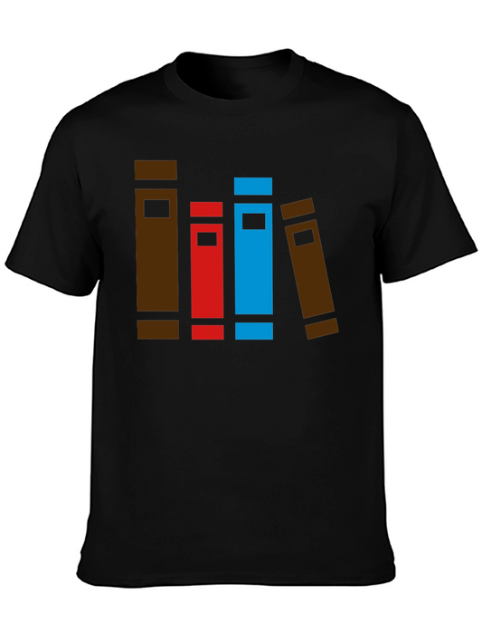 Book Stack Graphic Tee - Novelty T-Shirt