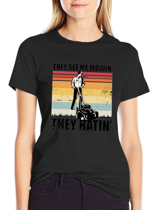 They See Me Mowin Black T-Shirt