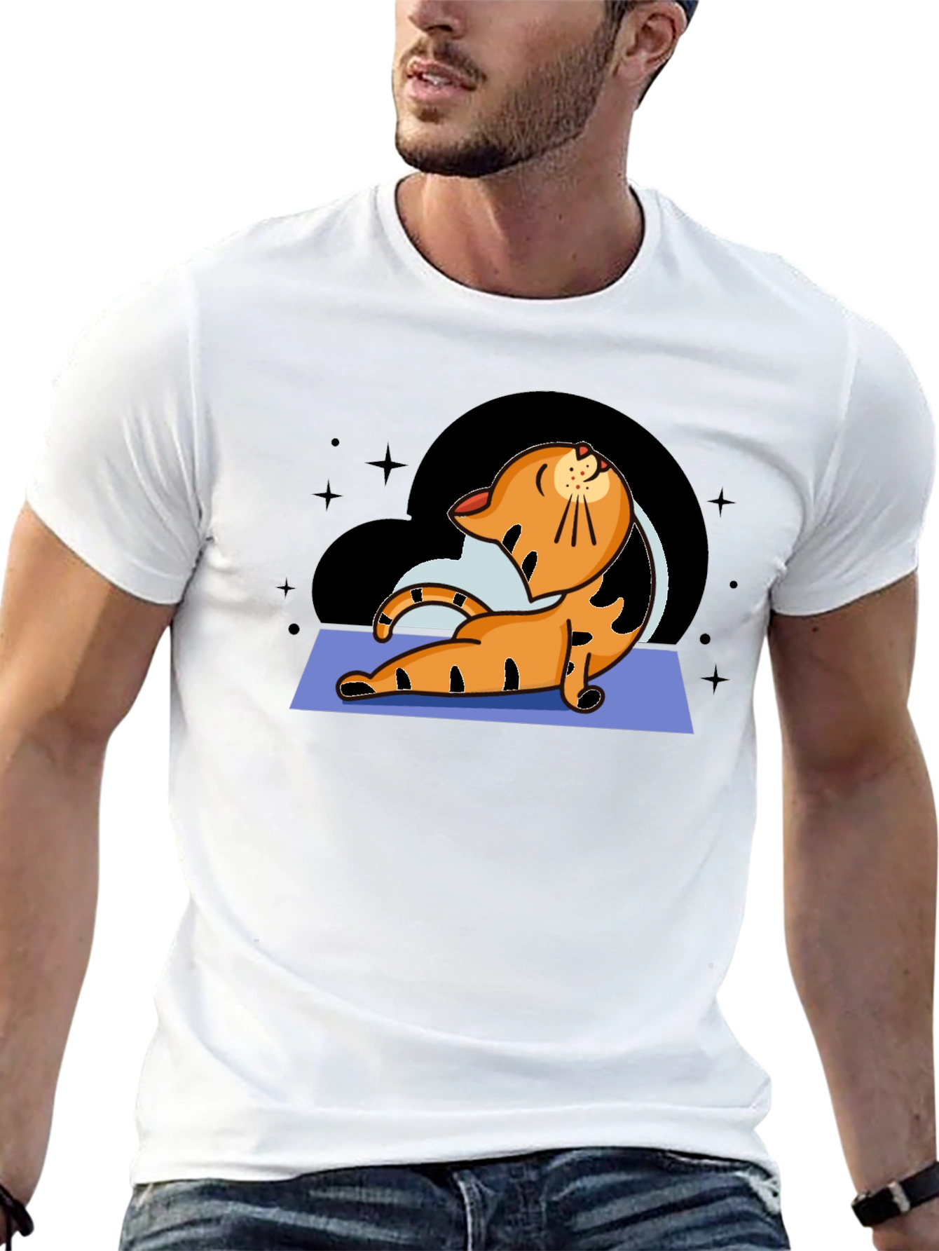 Yoga Cat Graphic T-Shirt