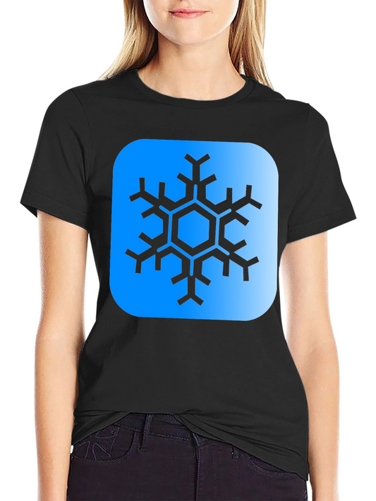 Snowflake Graphic Tee - Black Cotton Blend