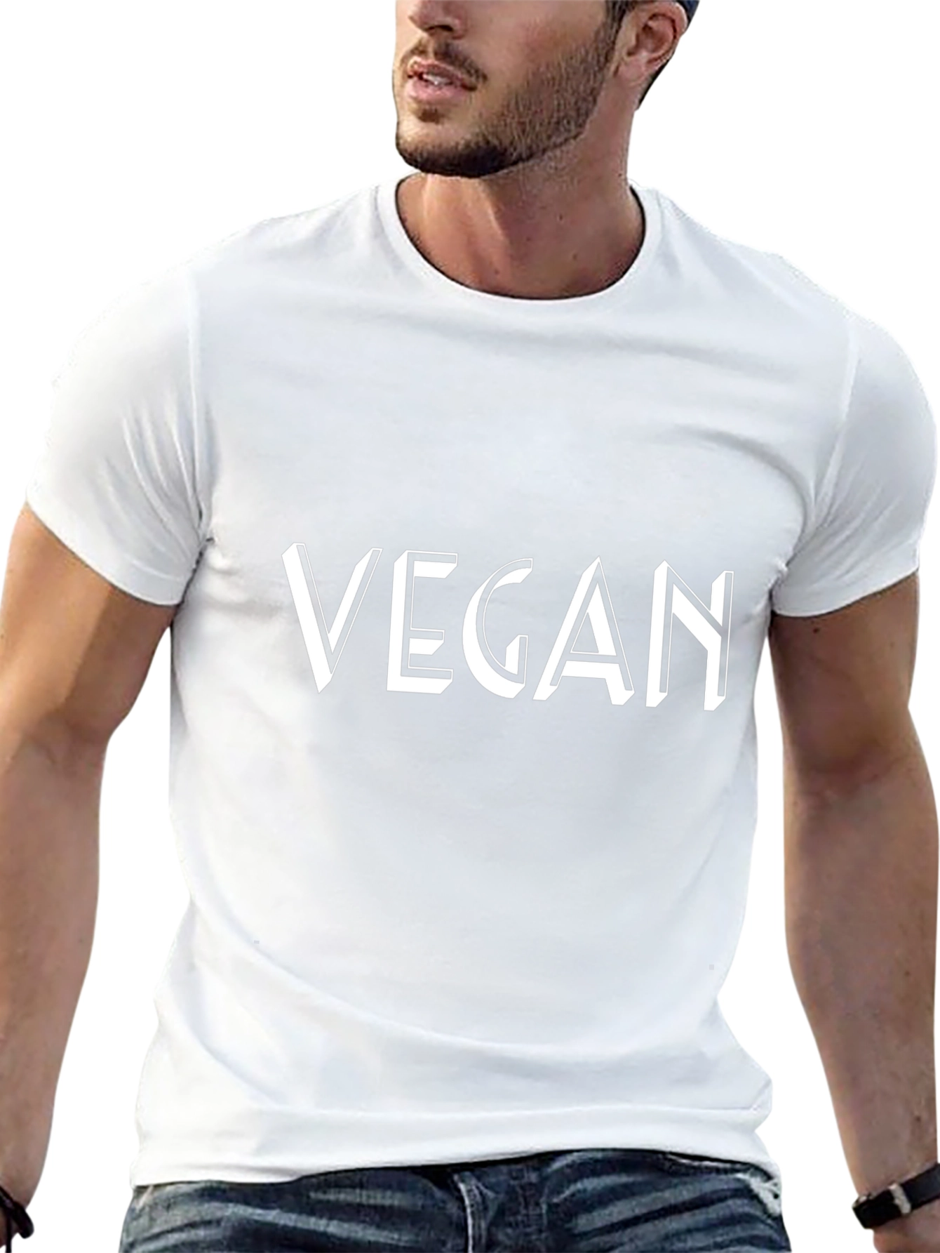 Vegan T-Shirt Black Cotton Blend Graphic Tee
