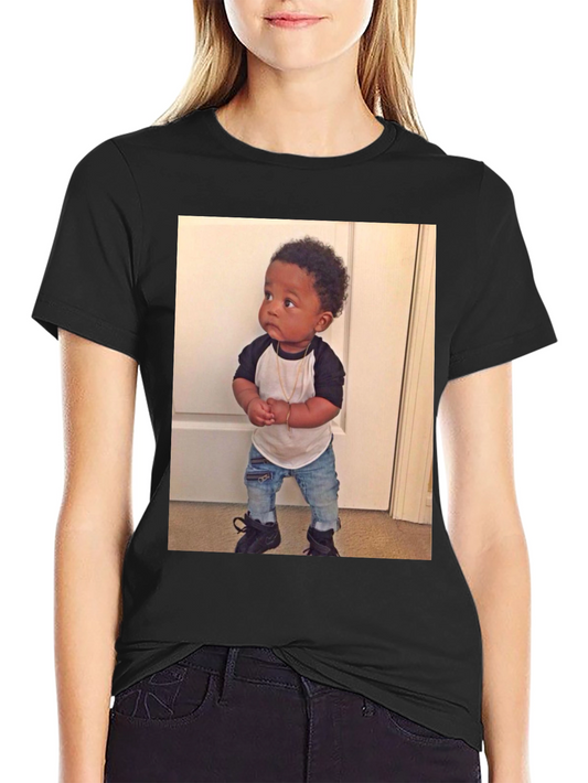 Black T-Shirt with Baby Image