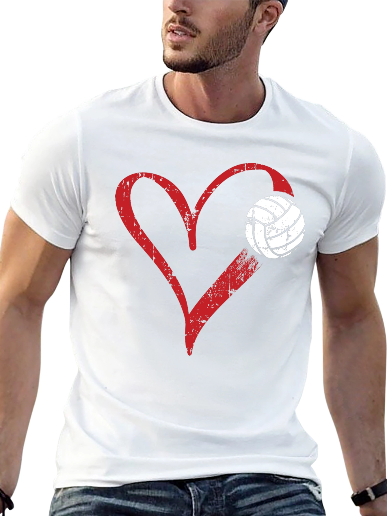 Volleyball Heart Graphic T-Shirt