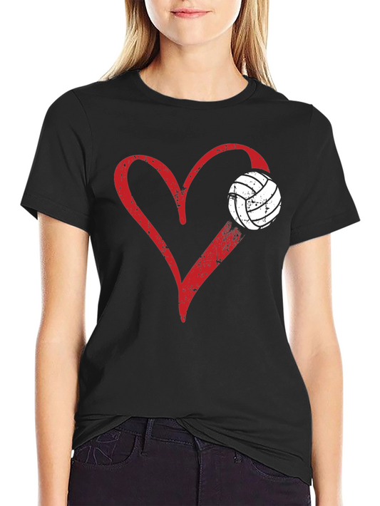 Volleyball Heart Graphic T-Shirt