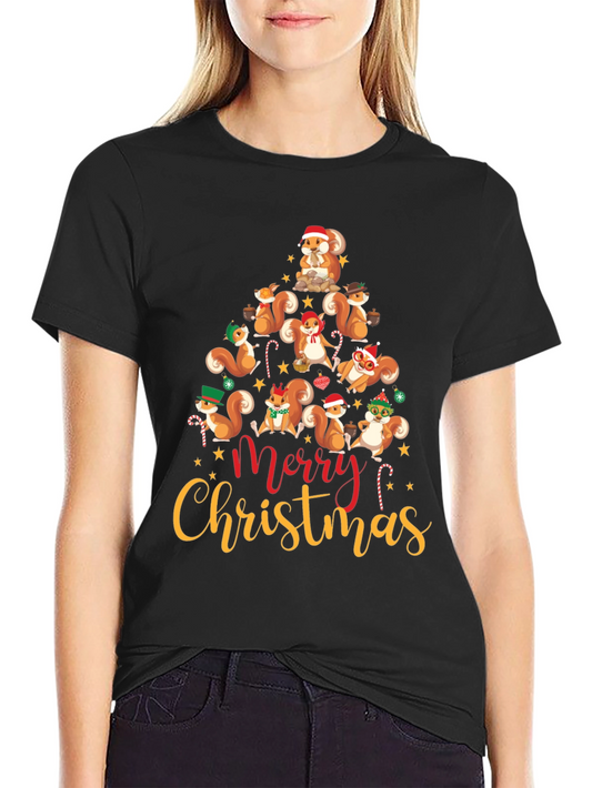 Squirrel Christmas Tree T-Shirt