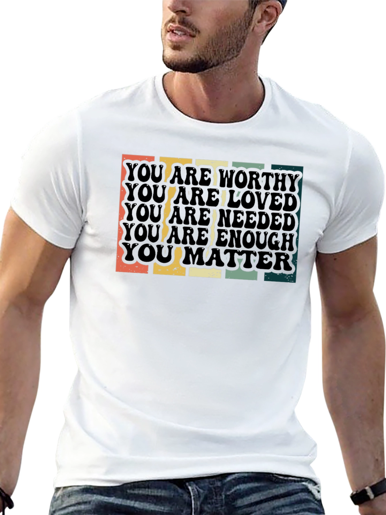 Worthy Loved Needed Enough Matte Graphic Tee
