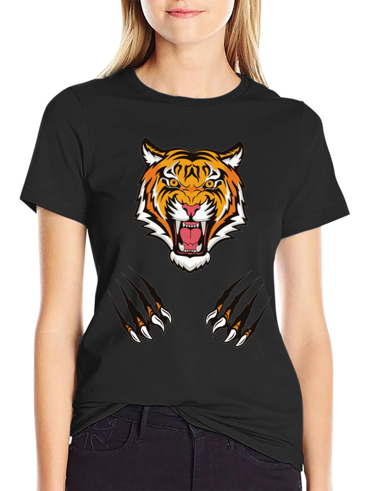 Tiger Graphic Tee - Black Cotton Comfort