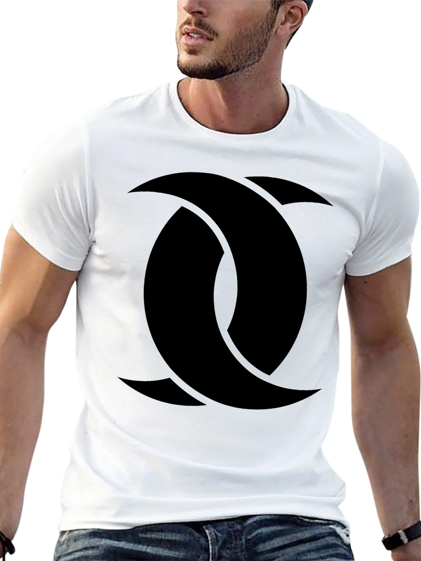 Abstract Graphic Print Black T-Shirt