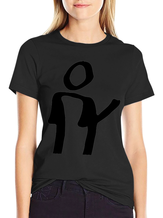 Abstract Silhouette Graphic Black T-Shirt