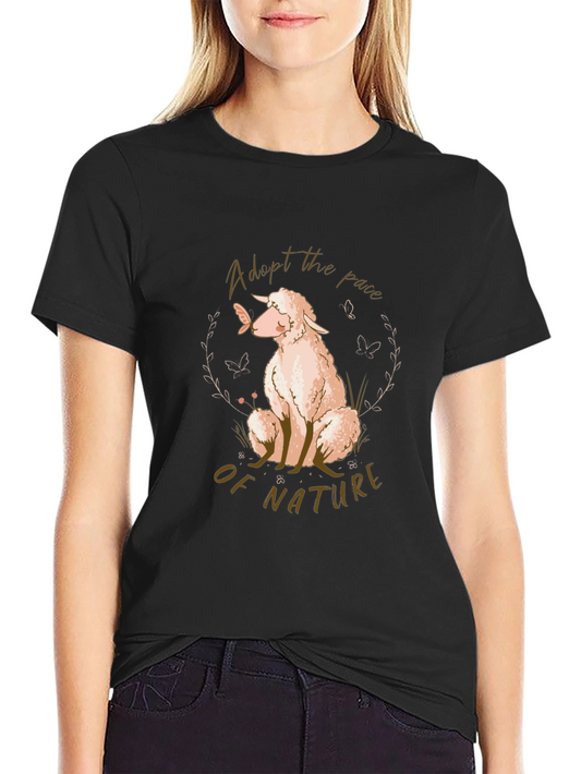 Adopt the Pace of Nature Sheep Graphic T-Shirt