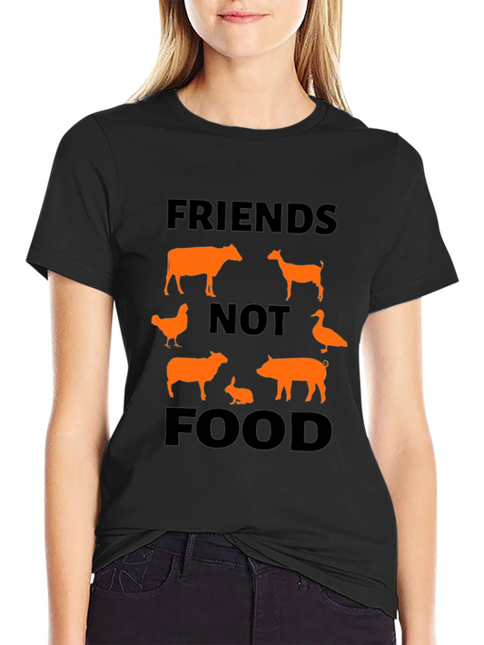 Vegan Friends Not Food Graphic T-Shirt