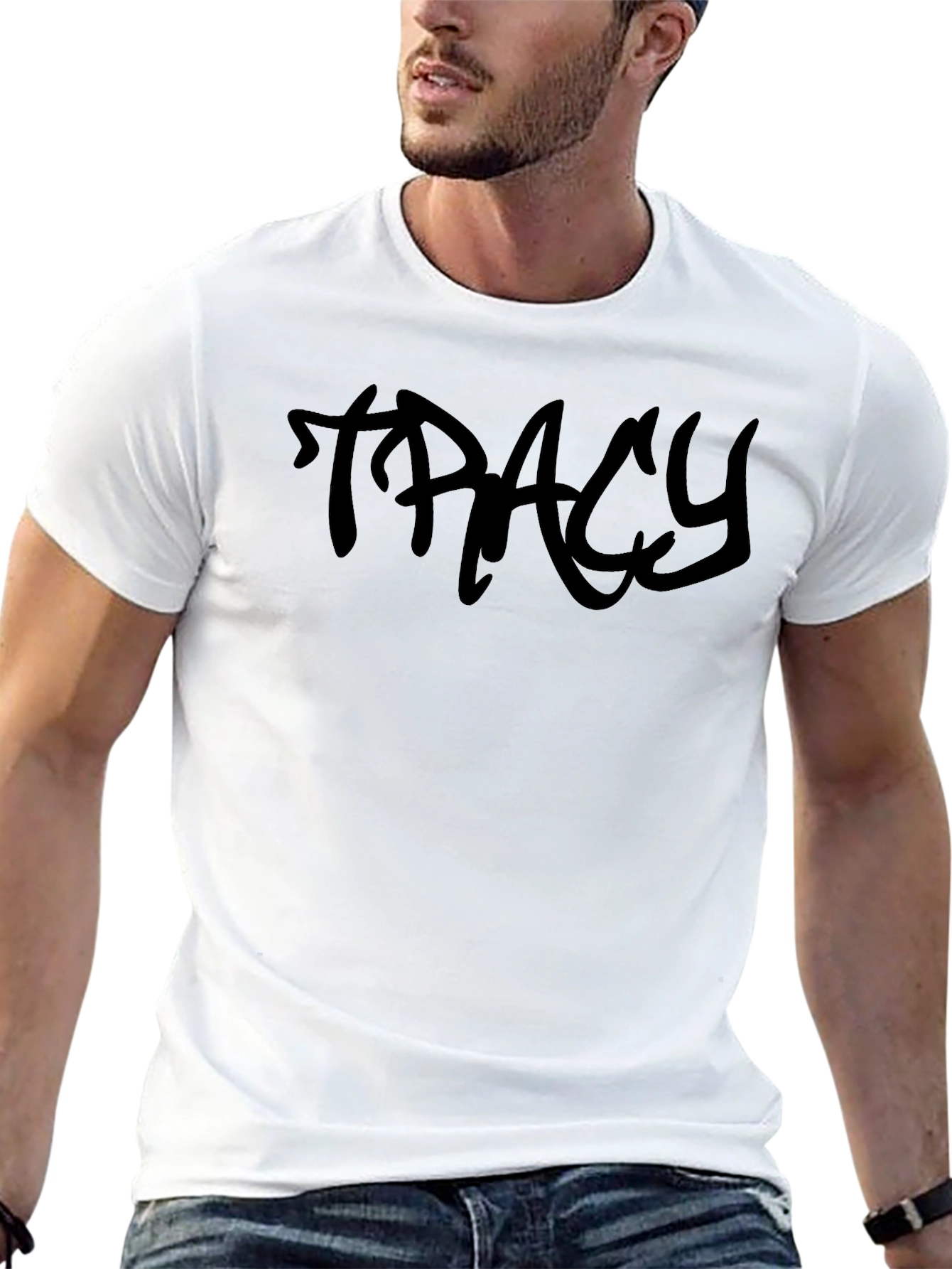 Tracy Graffiti Style Black Tee - Casual Streetwear