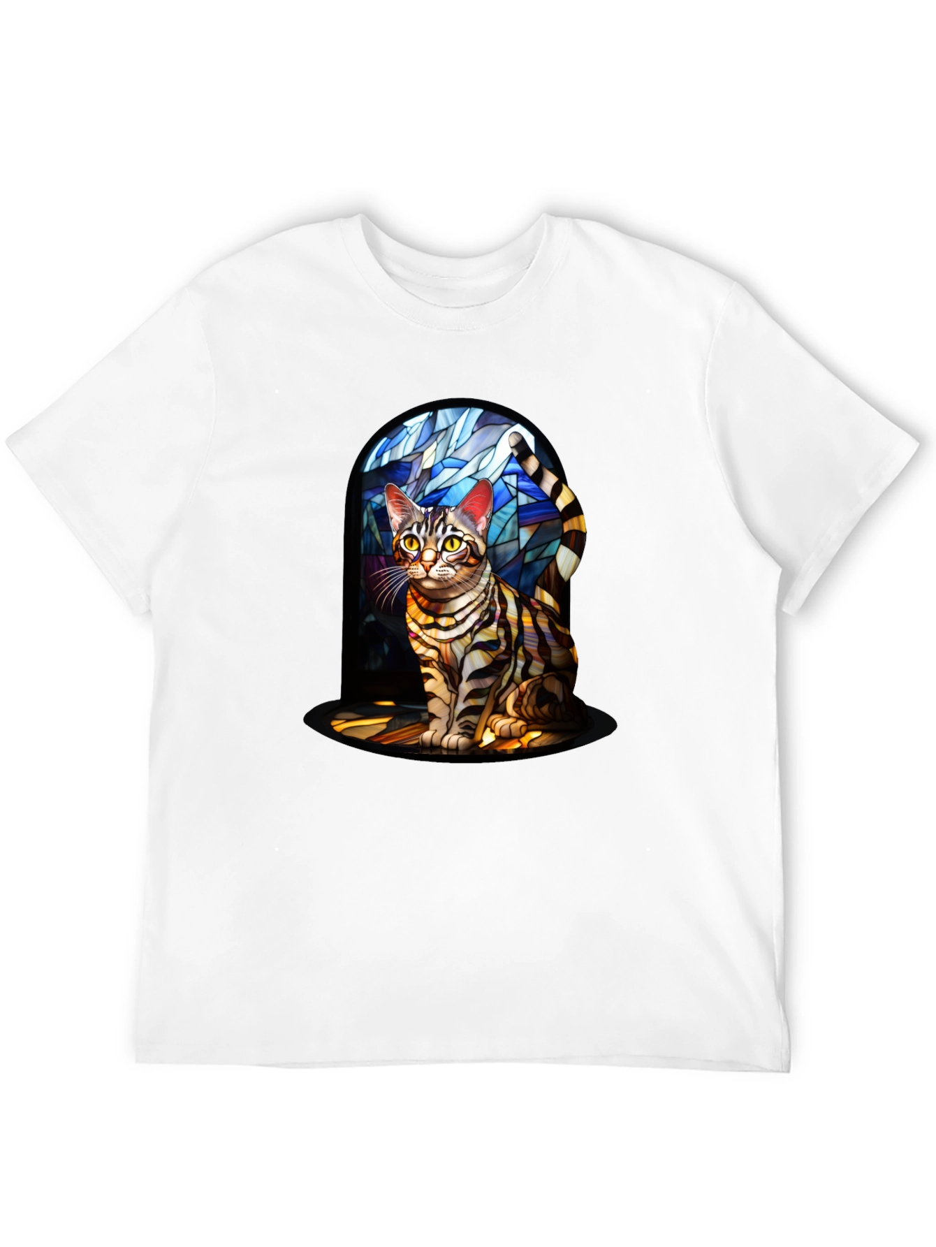 Stained Glass Bengal Cat T-Shirt