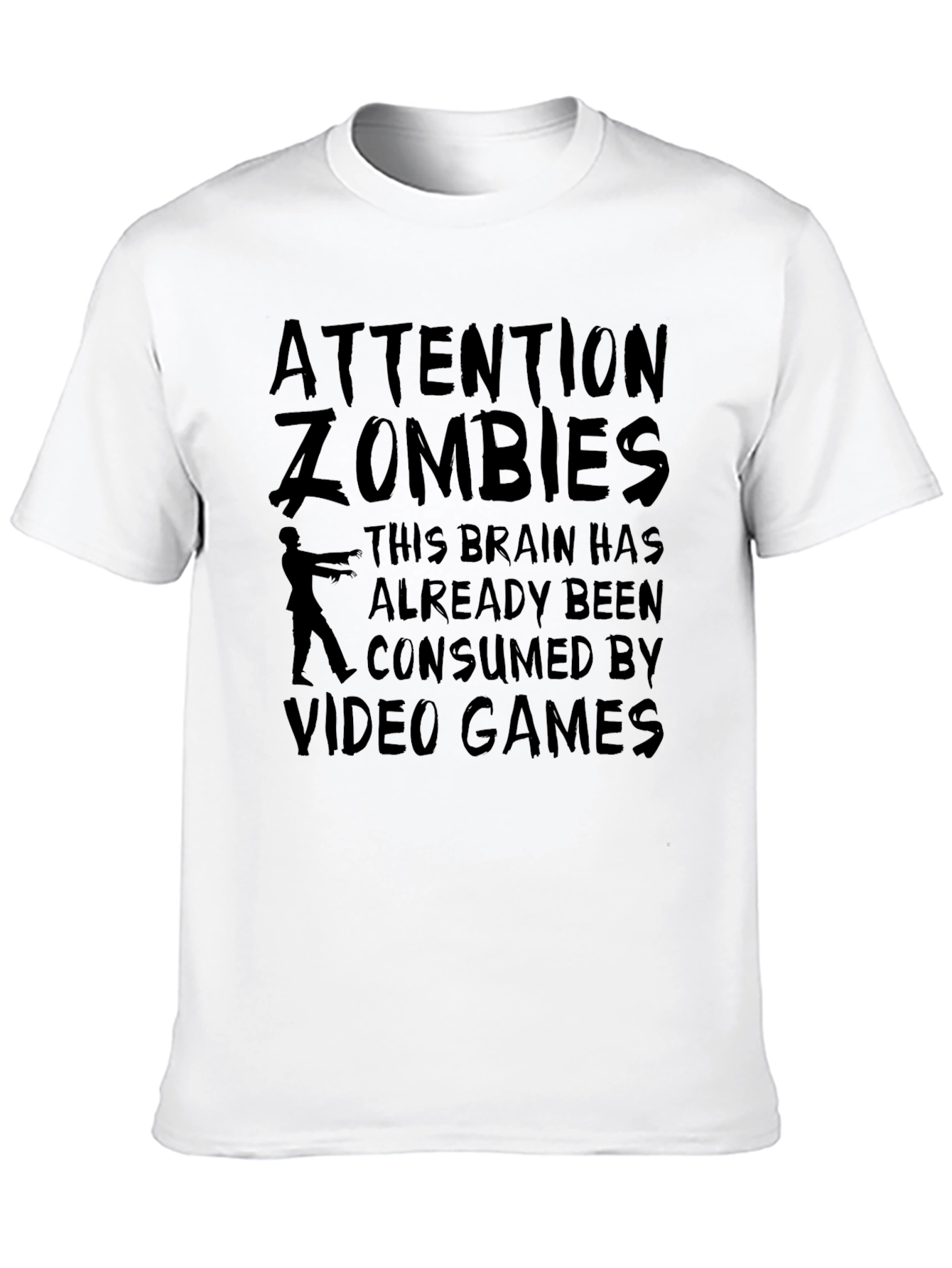 Attention Zombies T-Shirt - Video Game Consumed Brain