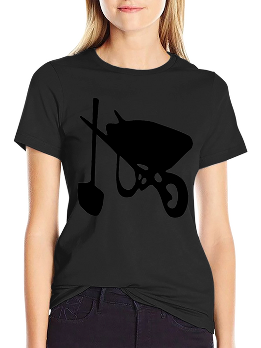 Wheelbarrow & Shovel Black Graphic Tee