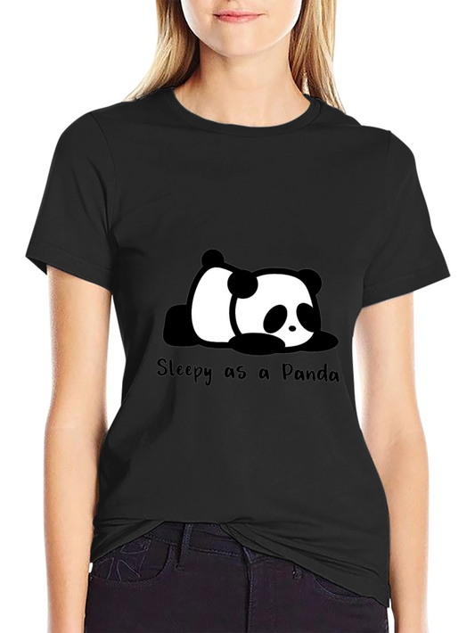 Sleepy Panda Graphic Tee - Black T-Shirt