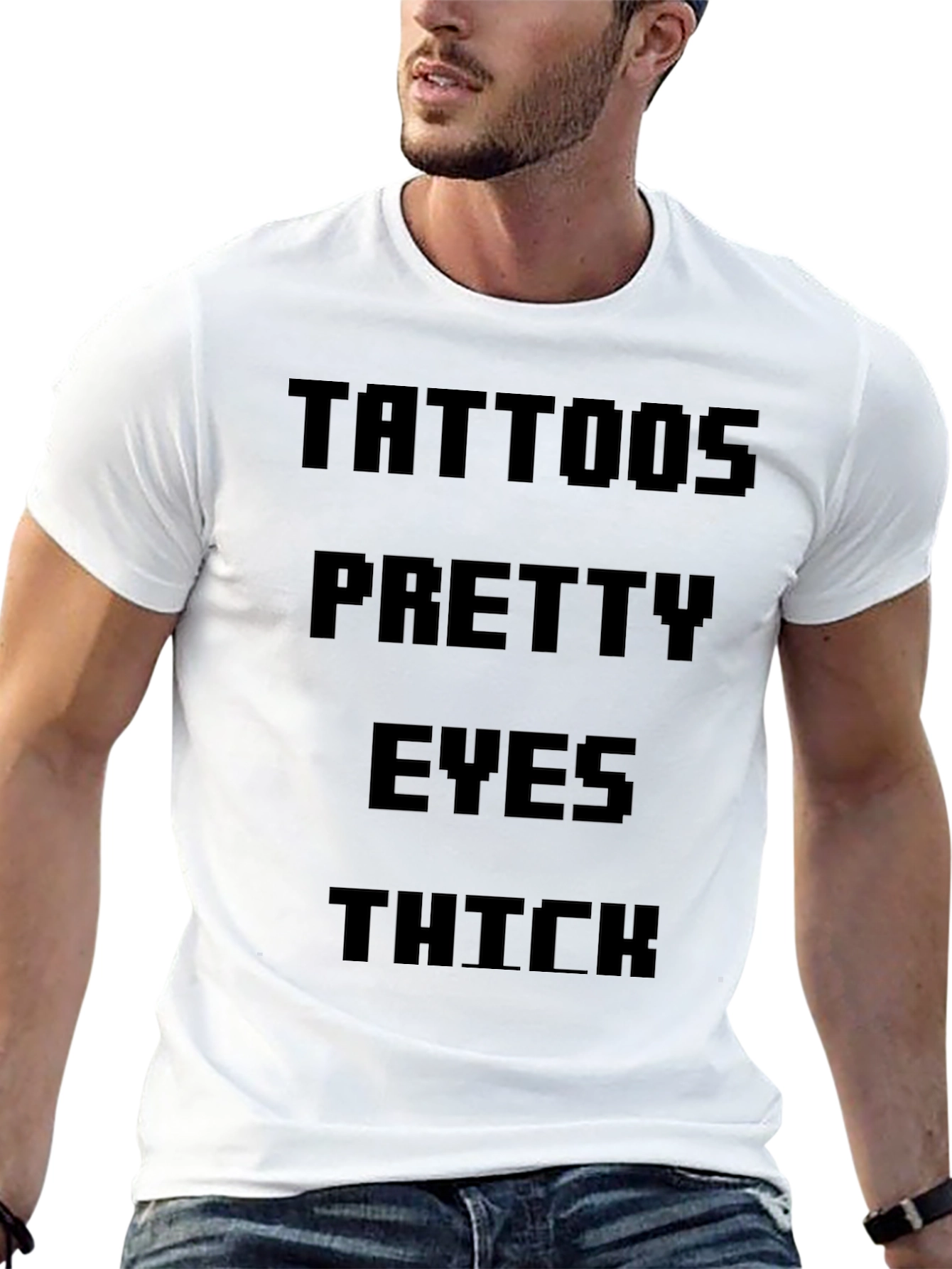 Tattoos Pretty Eyes Thick Mens Black T-Shirt