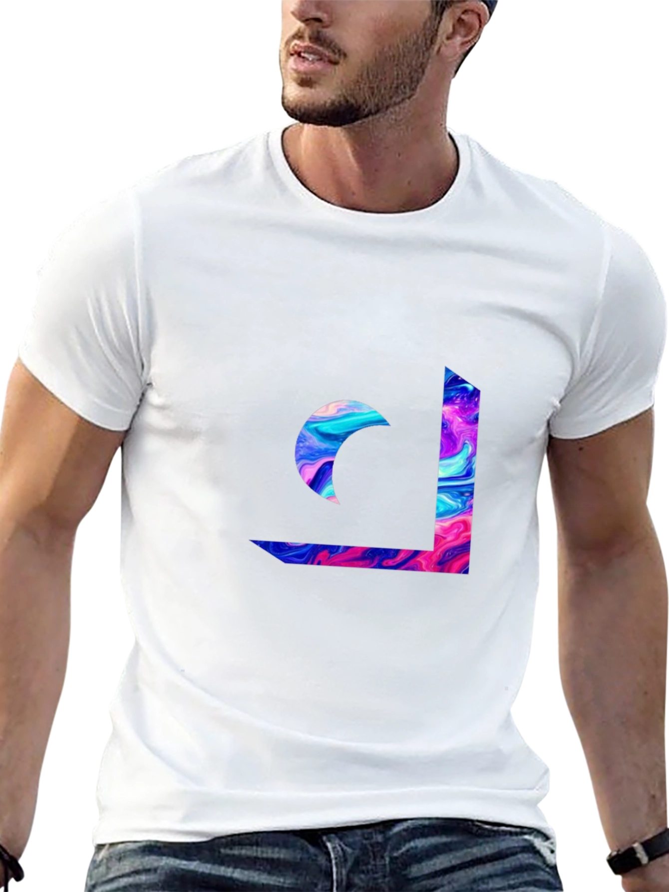 Abstract Swirl Graphic Tee - Modern Casual Style