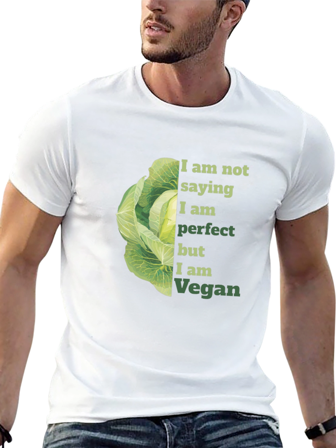 Vegan T-Shirt with Cabbage Design