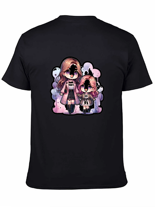 Anime Girl Graphic Black T-Shirt