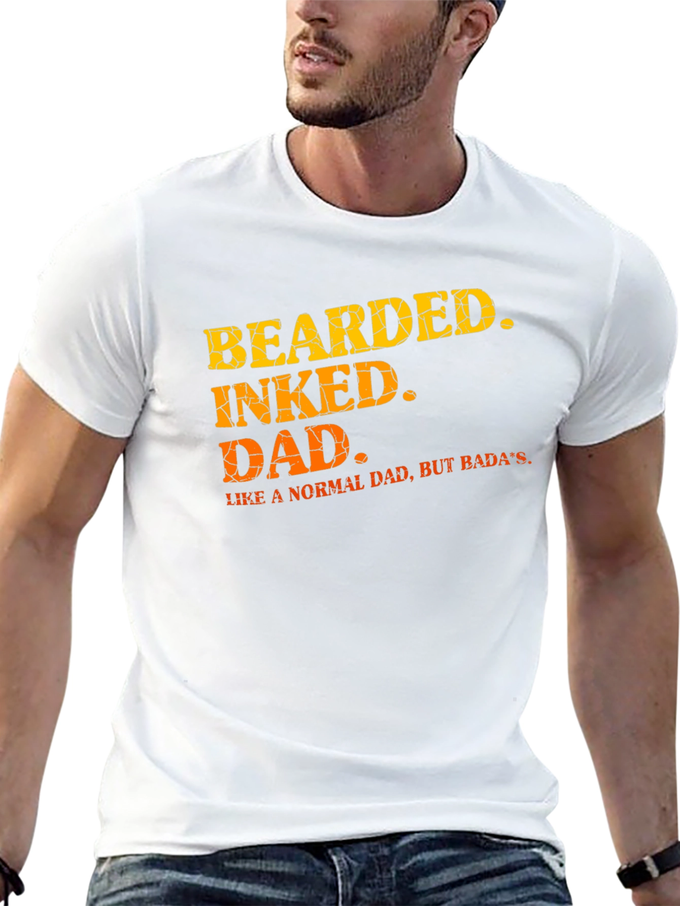 Bearded Inked Dad T-Shirt - Unique Fathers Day Gift