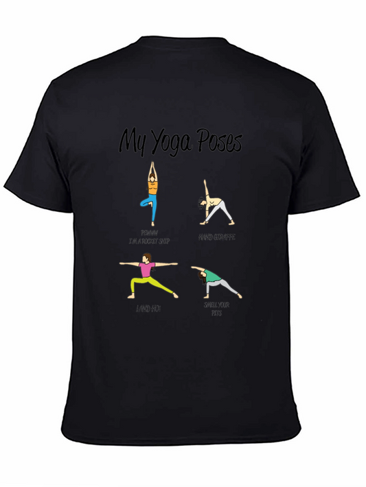 Yoga Poses Graphic T-Shirt - Funny Exercise Tee