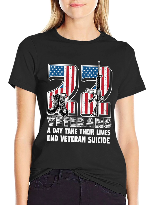 22 Veterans Suicide Awareness Graphic T-Shirt
