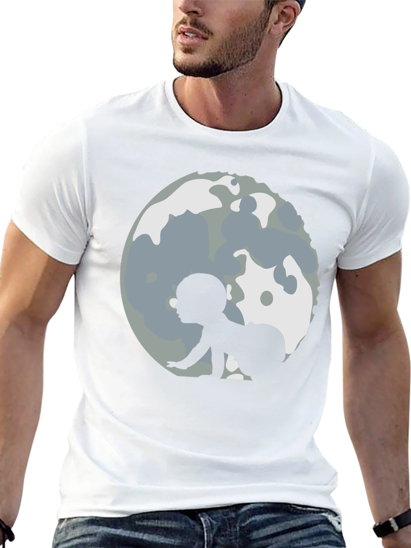 Baby Moon Crawl Black T-Shirt