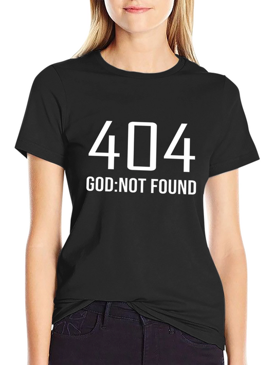 404 God Not Found Graphic T-Shirt - Black