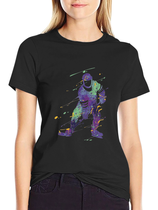 Watercolor Hockey Player Graphic Tee